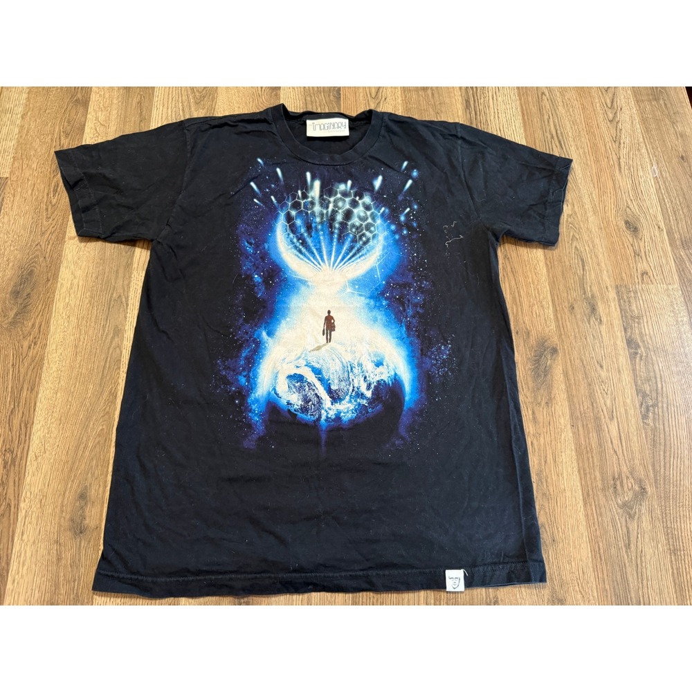 Imaginary Foundation Graphic T-Shirt Mens L Black Adult Space Galaxy Art